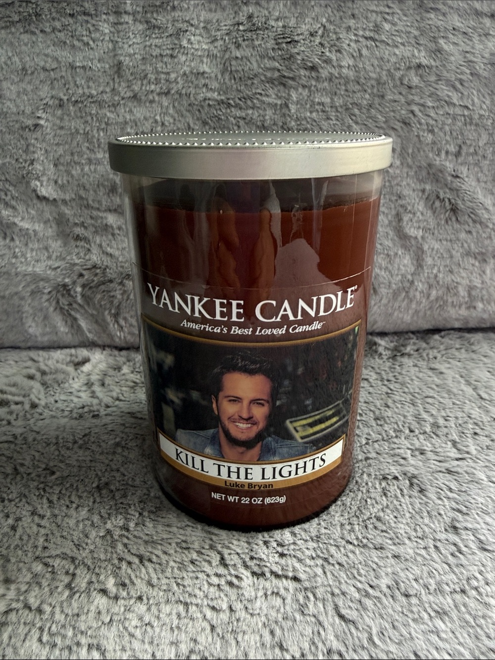 Yankee Candle RETIRED Vanilla Bourbon Luke Bryan Promo Large Candle - NWT